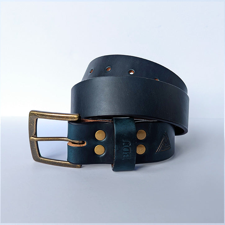 Navy Leather Belt