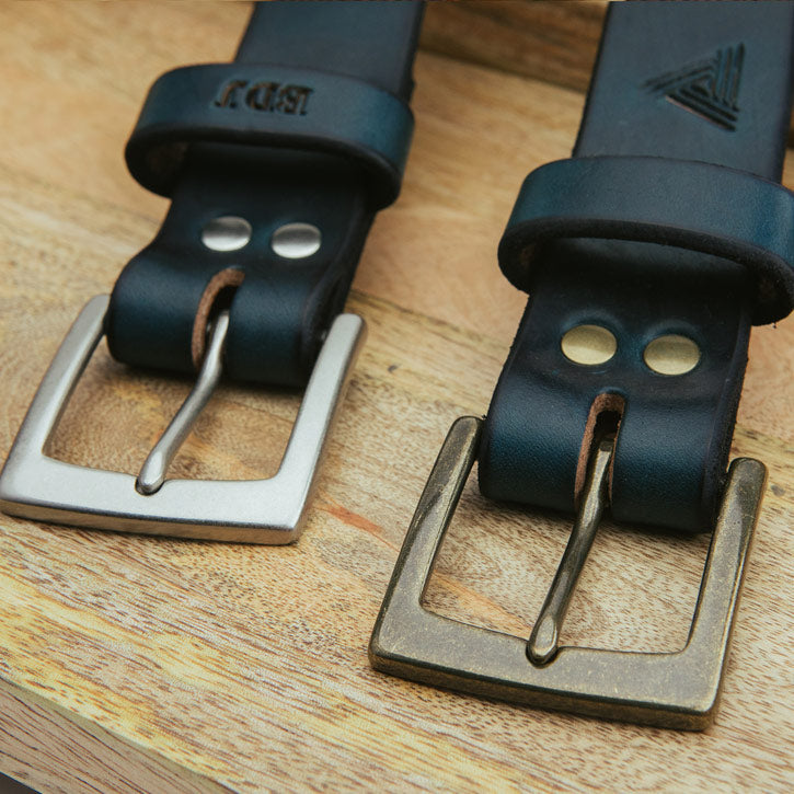 Navy Leather Belt